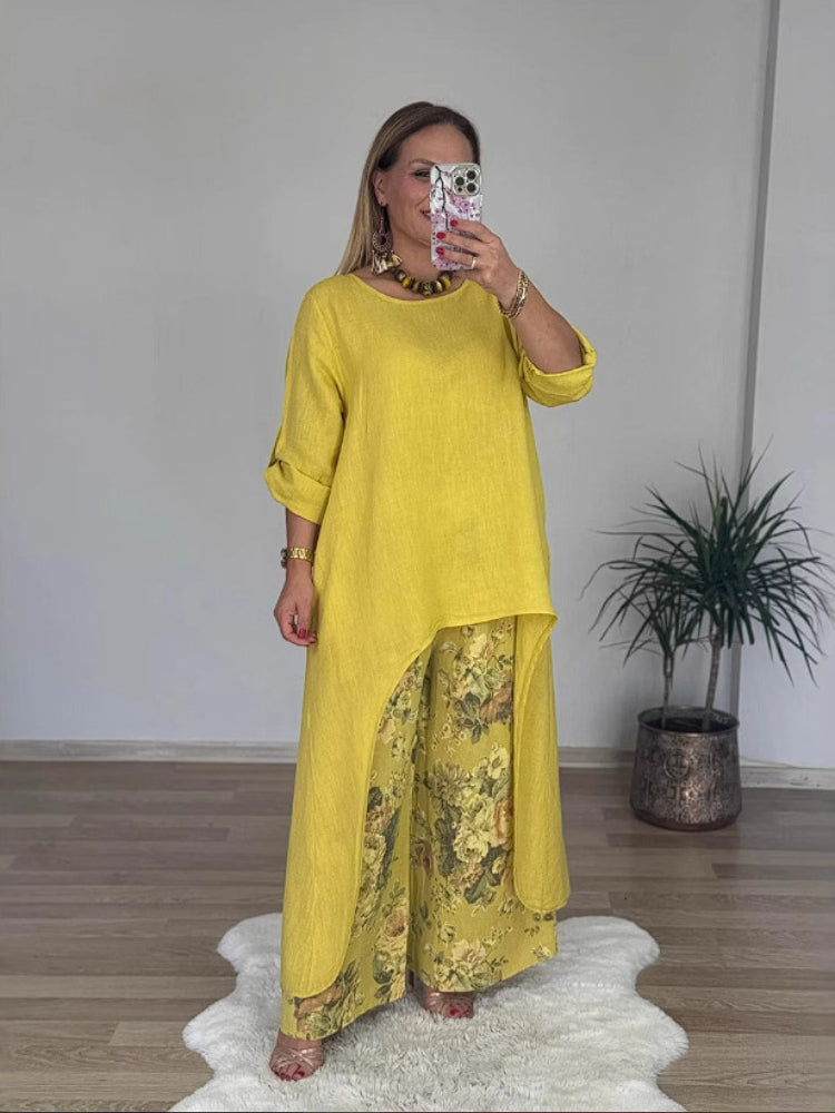 2-teiliges set | langärmeliges oberteil & weite hose