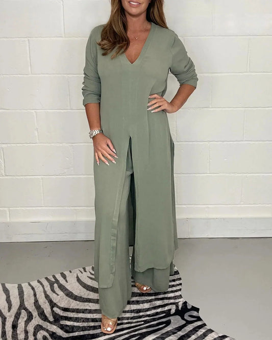 2-teiliges set | leichte bluse & lockere hose