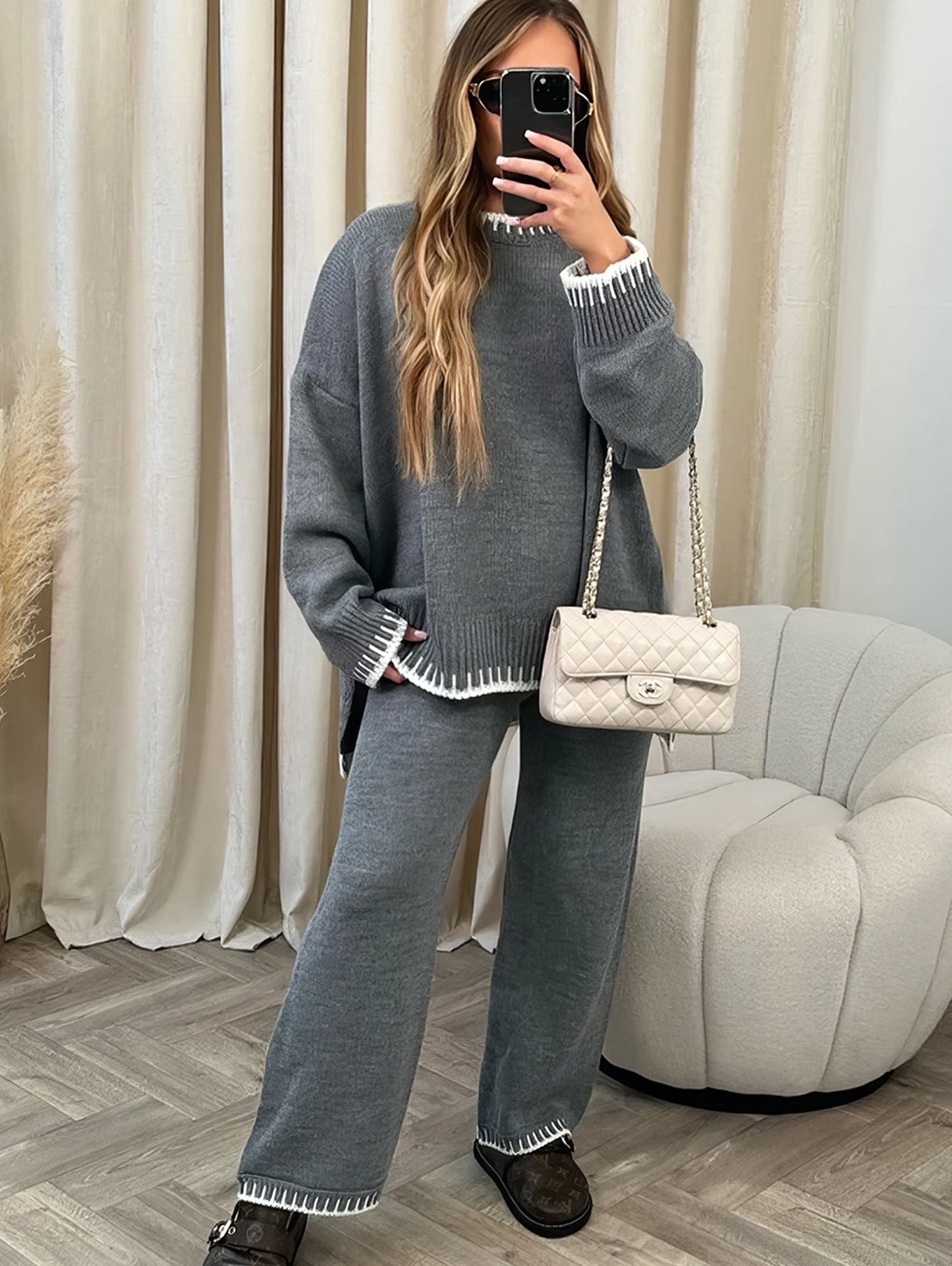 2-teiliges set | strickoberteil & lange hose