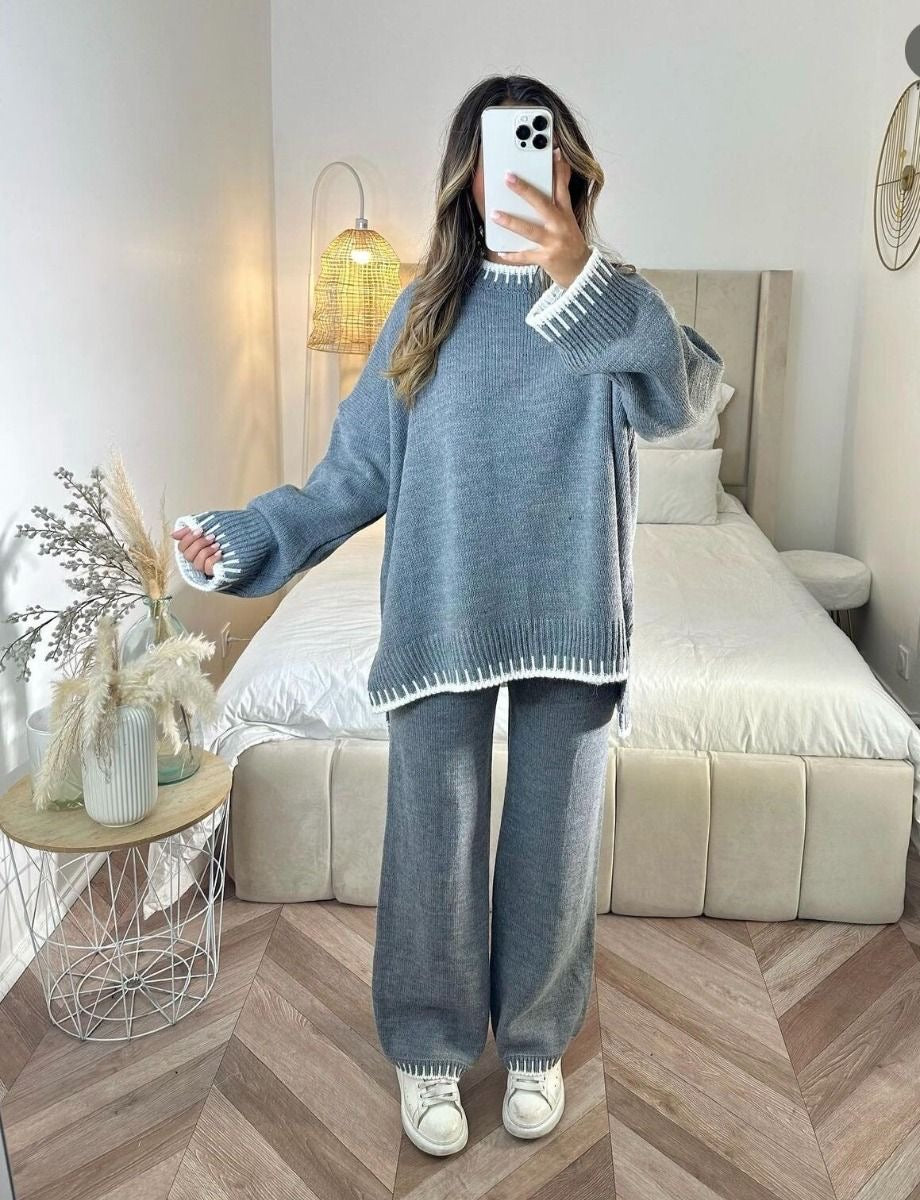 2-teiliges set | strickoberteil & lange hose