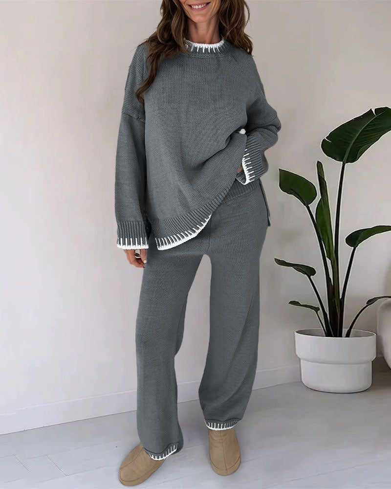 2-teiliges set | strickoberteil & lange hose