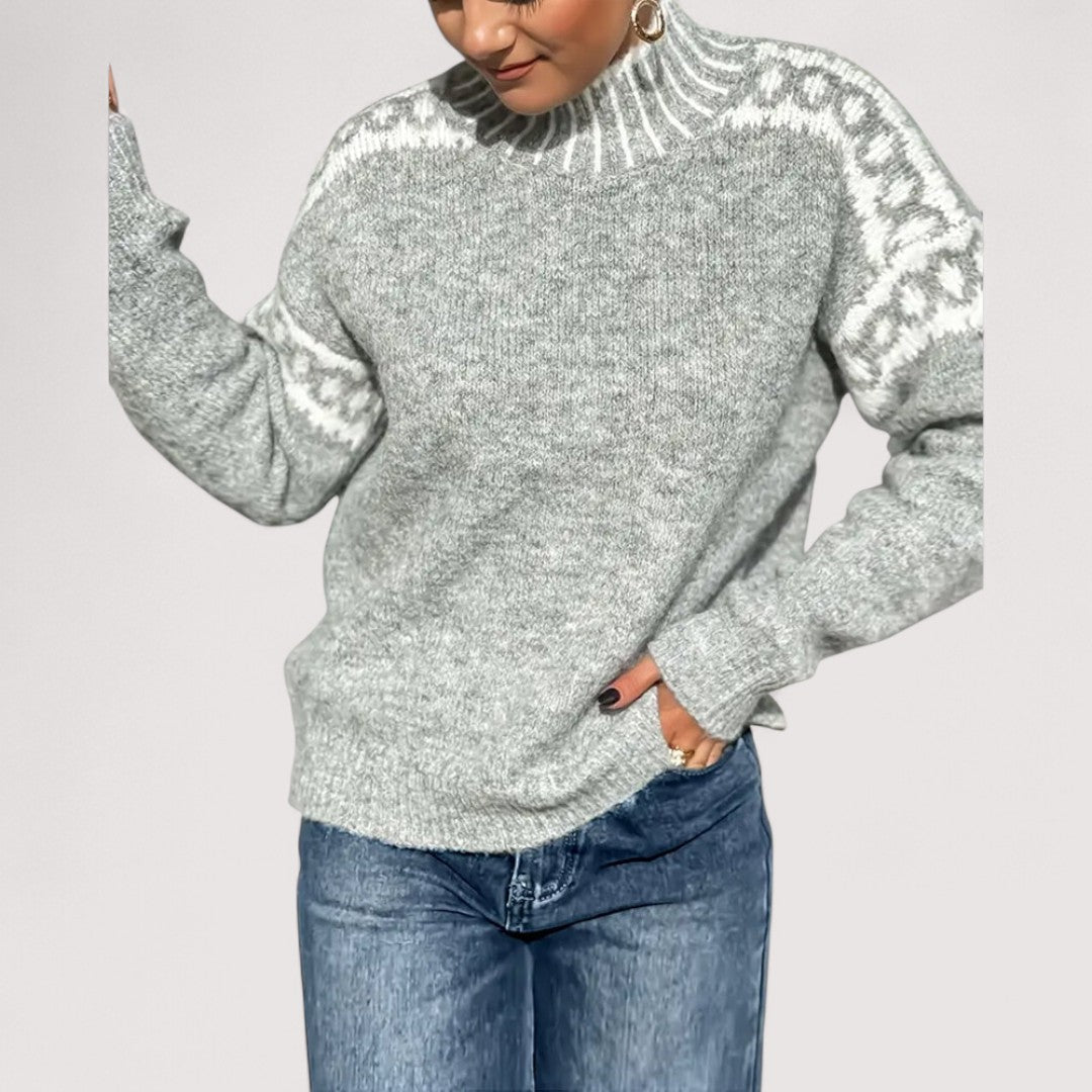 Damen Strickpullover mit hohem Kragen – Warm, weich und stilvoll für kalte Tage