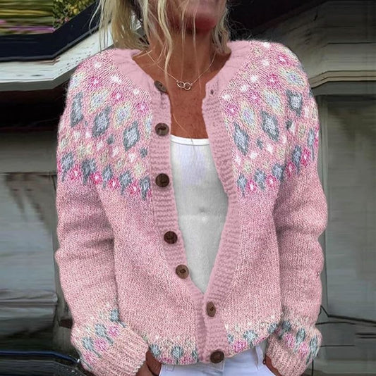 Bedruckte Strickjacke | Übergang