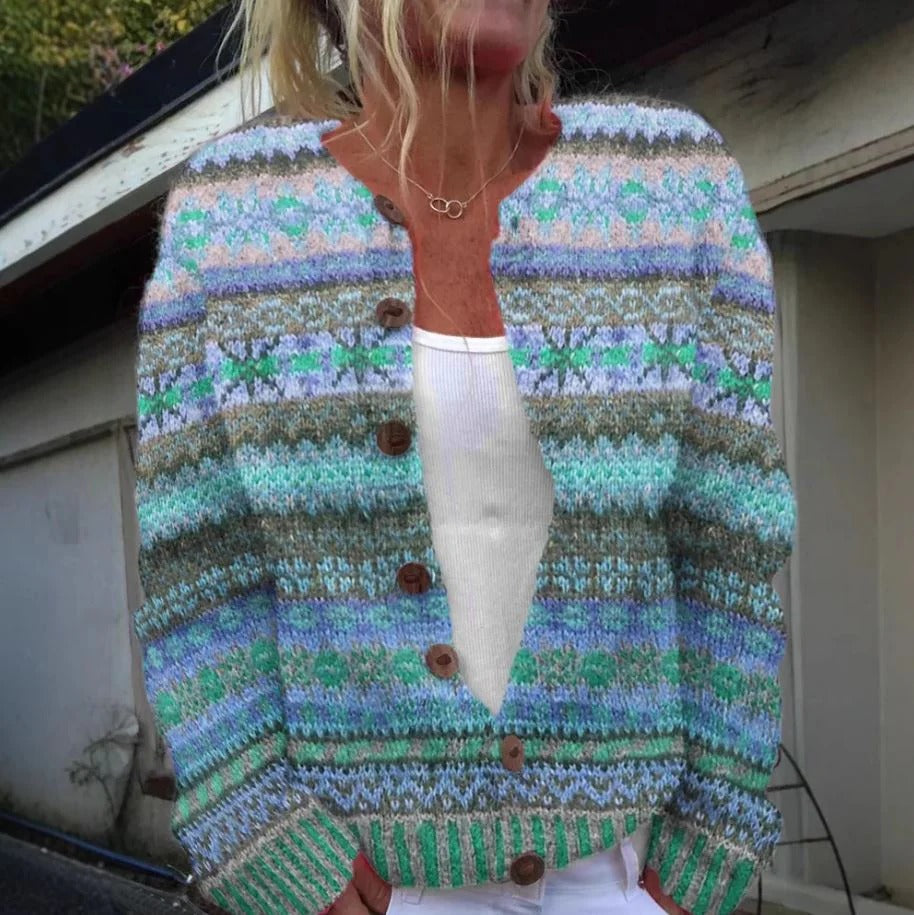 Bedruckte Strickjacke | Übergang