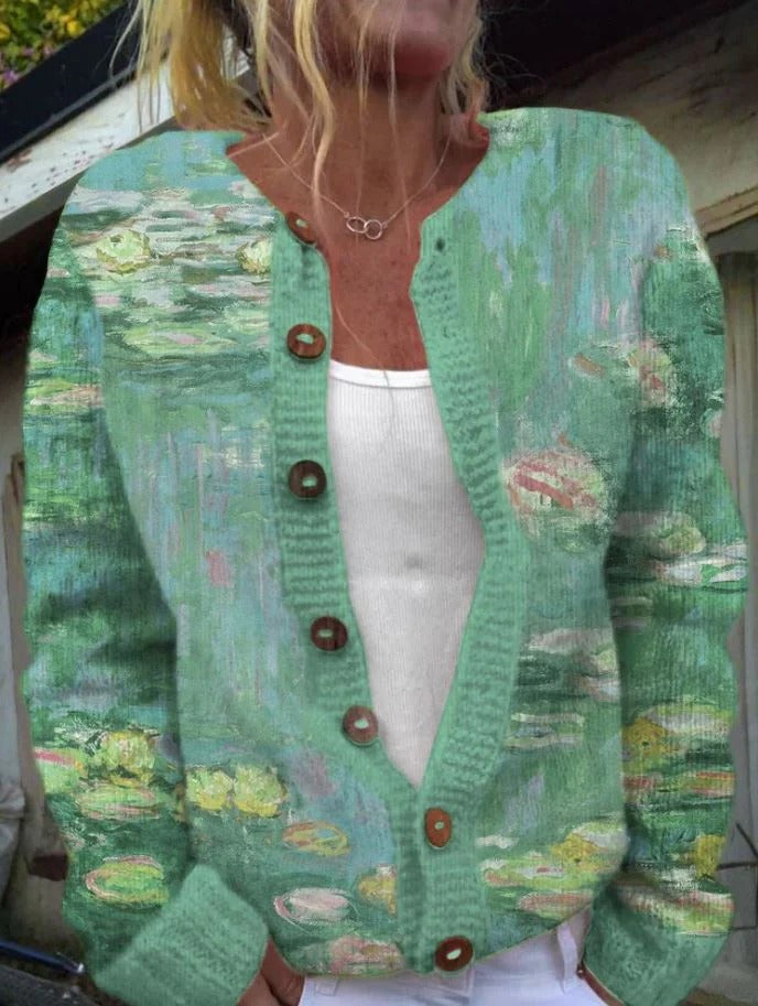 Bedruckte Strickjacke | Übergang