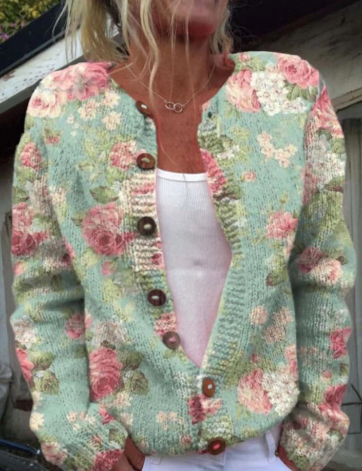 Bedruckte Strickjacke | Übergang