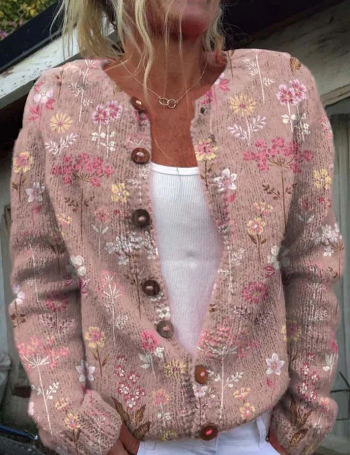 Bedruckte Strickjacke | Übergang