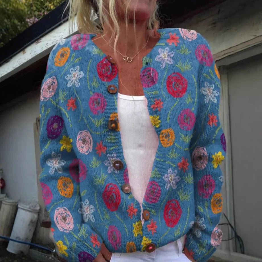 Bedruckte Strickjacke | Übergang