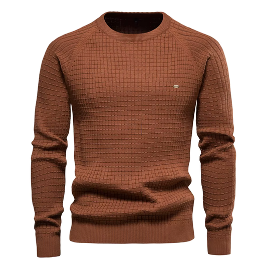 Bequemer und stilvoller Herrenpullover | Zeitloses Design, Waffelstrick, Elastische Bündchen, Dezentes Detail