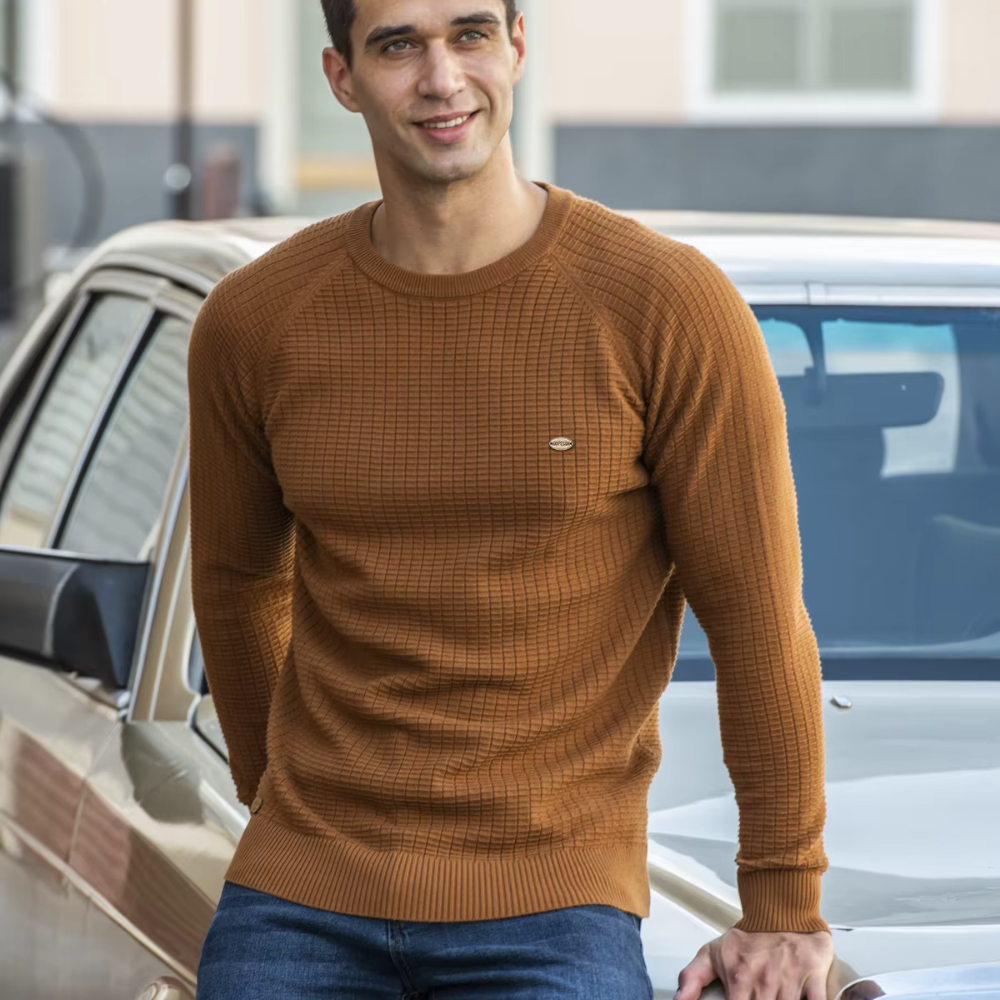 Bequemer und stilvoller Herrenpullover | Zeitloses Design, Waffelstrick, Elastische Bündchen, Dezentes Detail