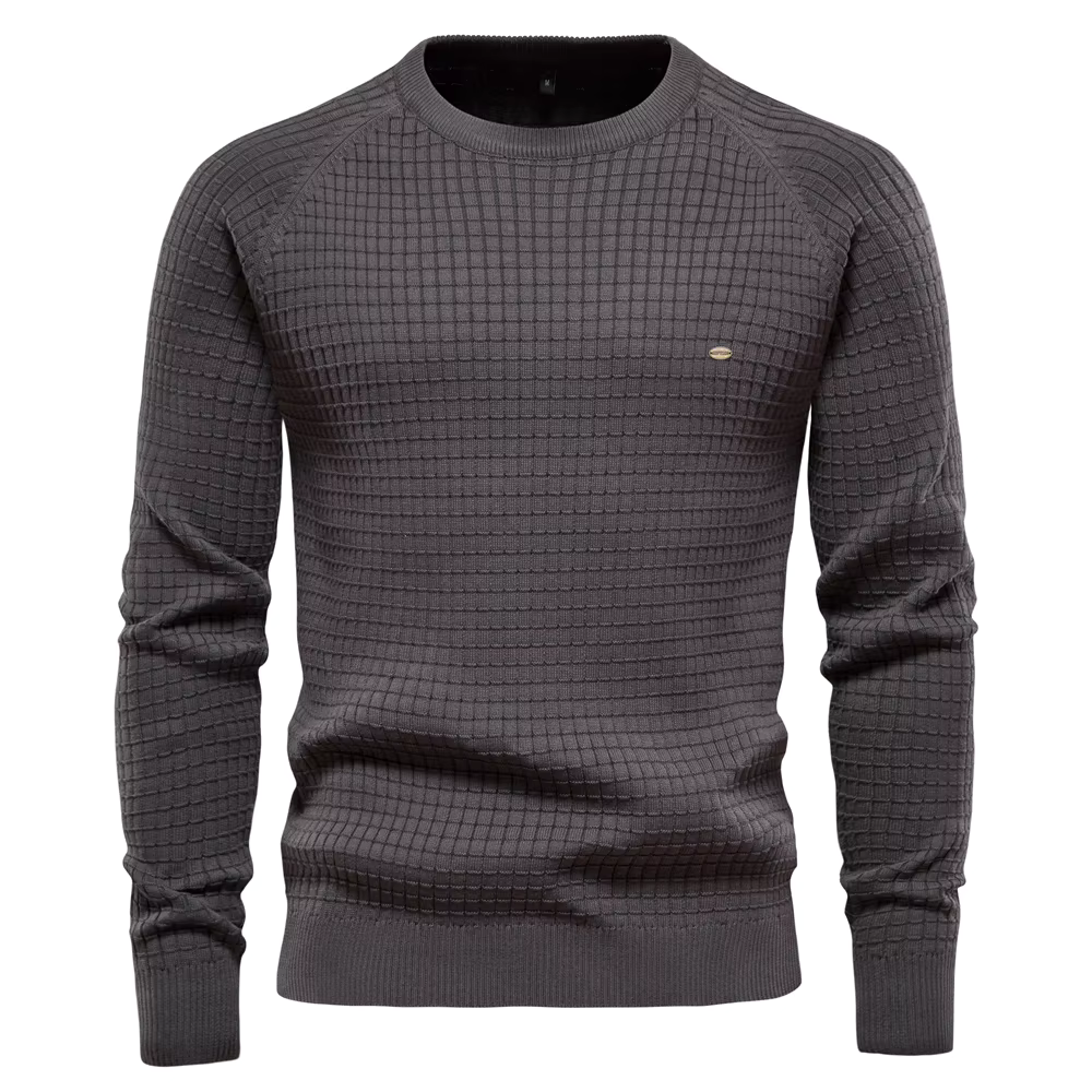Bequemer und stilvoller Herrenpullover | Zeitloses Design, Waffelstrick, Elastische Bündchen, Dezentes Detail