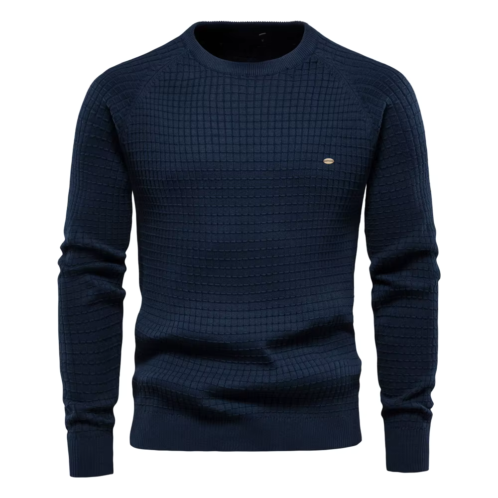 Bequemer und stilvoller Herrenpullover | Zeitloses Design, Waffelstrick, Elastische Bündchen, Dezentes Detail