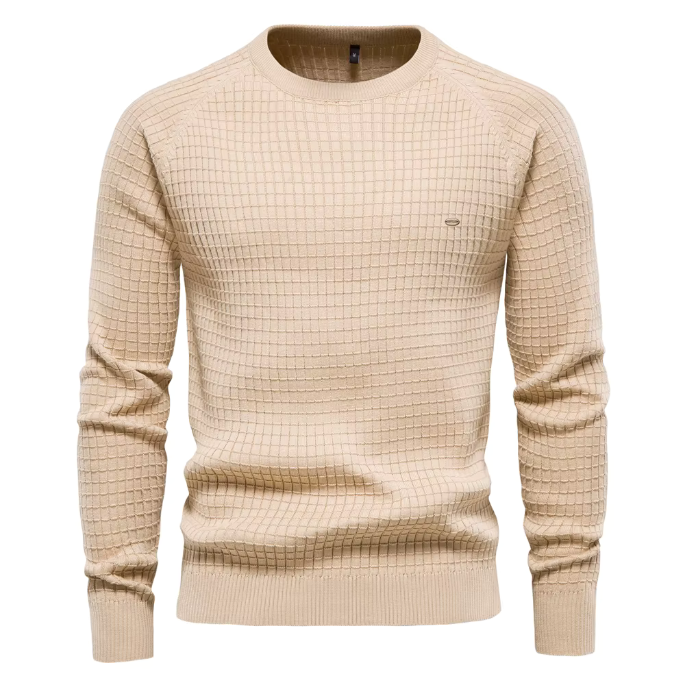 Bequemer und stilvoller Herrenpullover | Zeitloses Design, Waffelstrick, Elastische Bündchen, Dezentes Detail