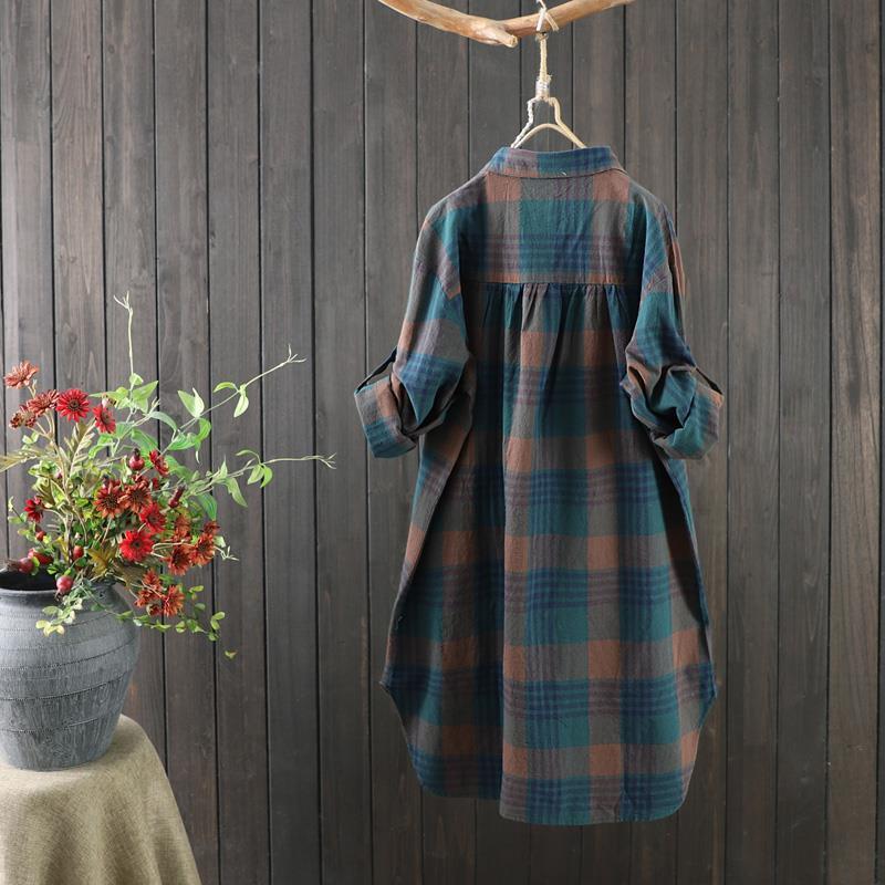 Damen Bluse mit Karomuster | Langarm