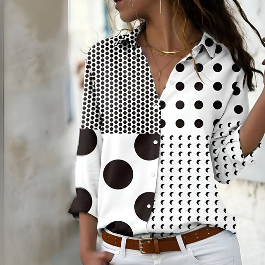 Damen Bluse mit Muster und lockerer Passform