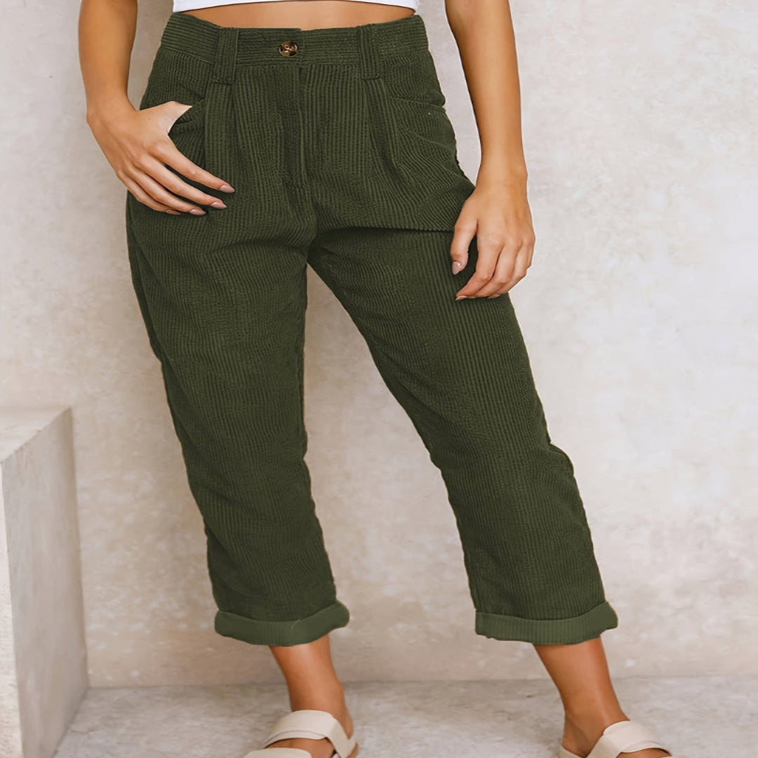 Damen Cordhose mit hoher Taille