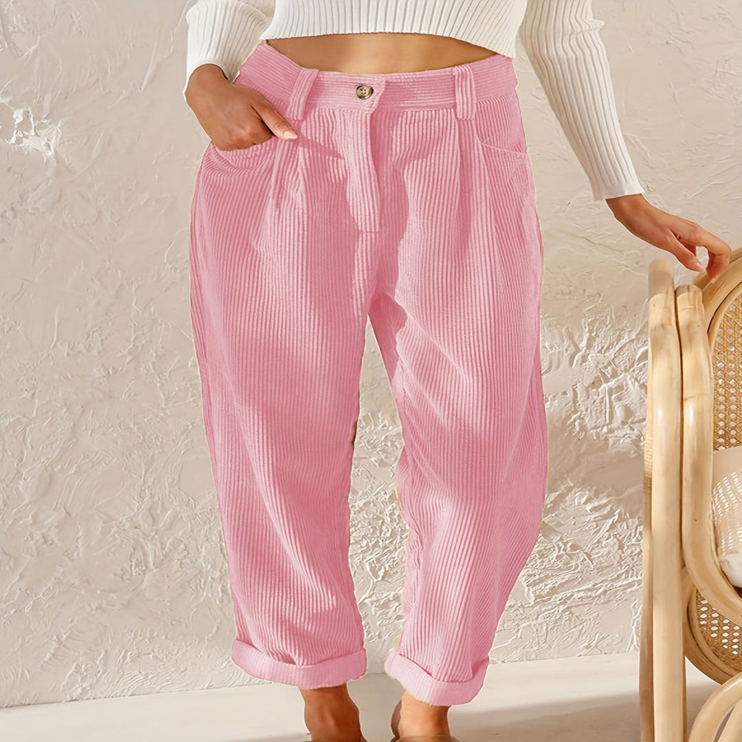 Damen Cordhose mit hoher Taille