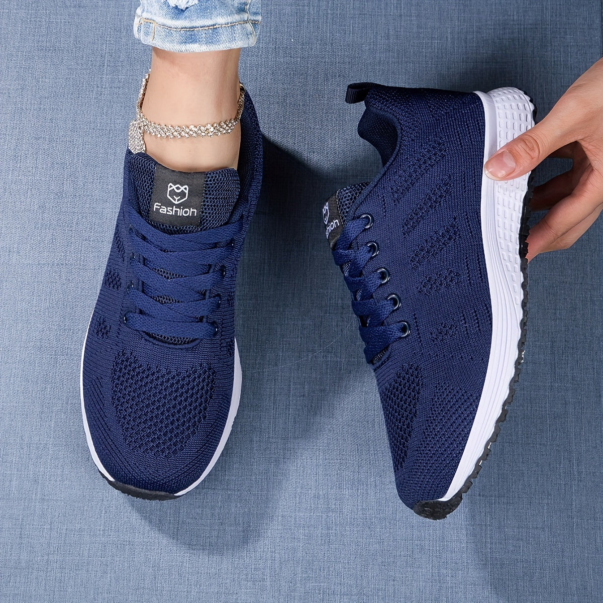 Damen Sportschuhe mit Strickoberfläche