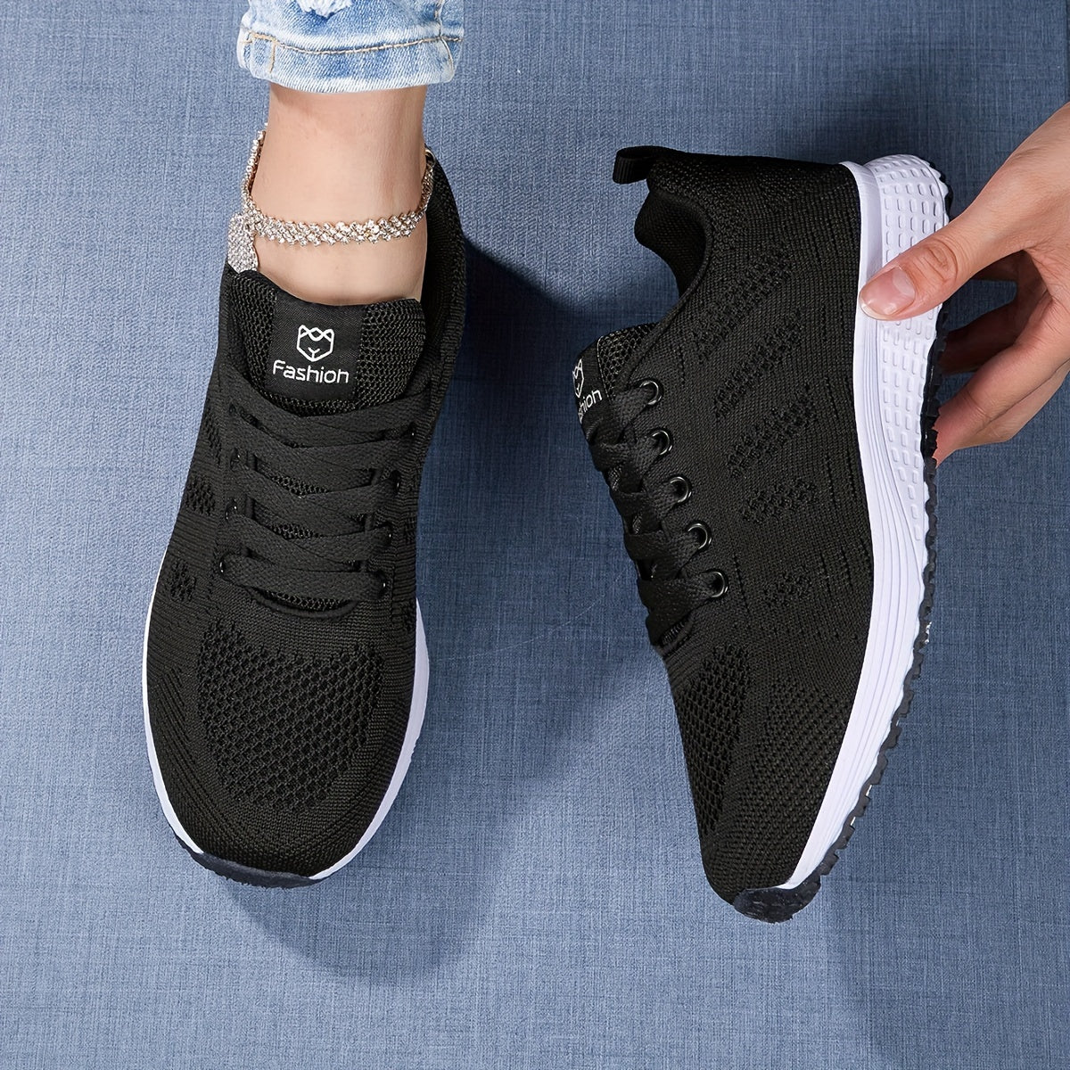 Damen Sportschuhe mit Strickoberfläche