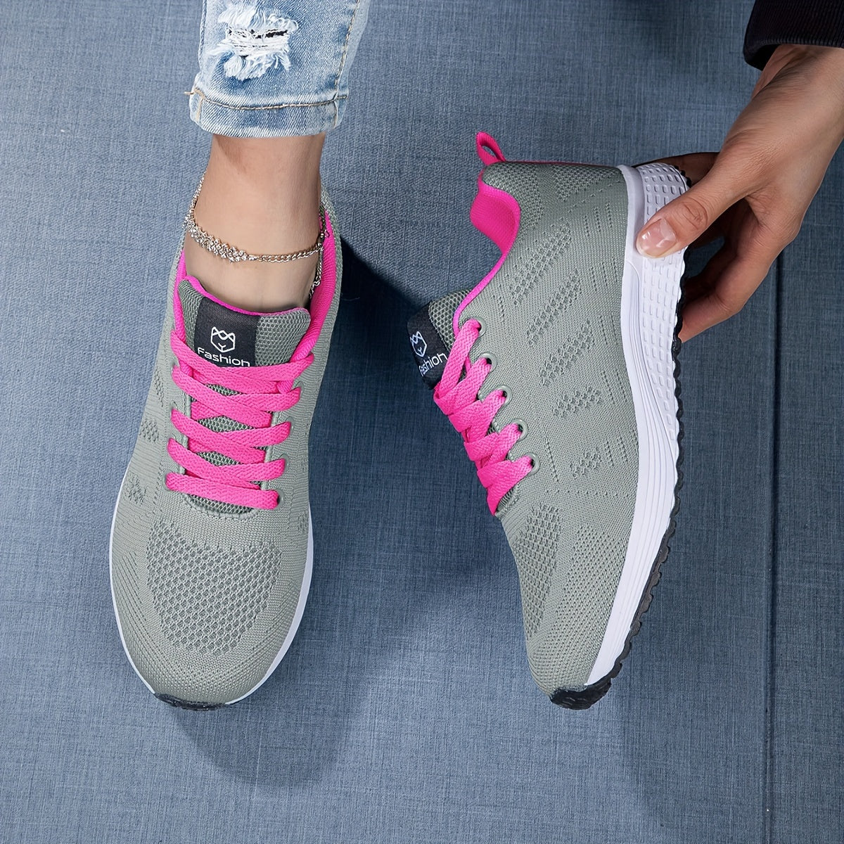 Damen Sportschuhe mit Strickoberfläche