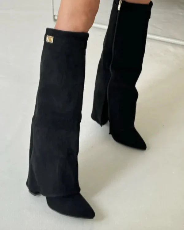 Damen Stiefel | Wildlederoptik & Blockabsatz