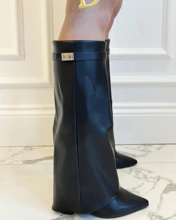 Damen Stiefel | Wildlederoptik & Blockabsatz