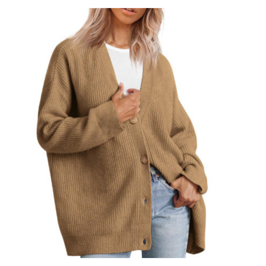 Damen Strickjacke | Langarm & Mit Knopfverschluss