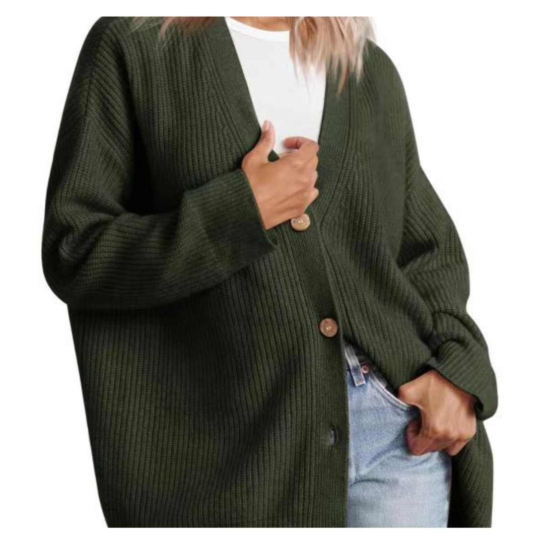 Damen Strickjacke | Langarm & Mit Knopfverschluss