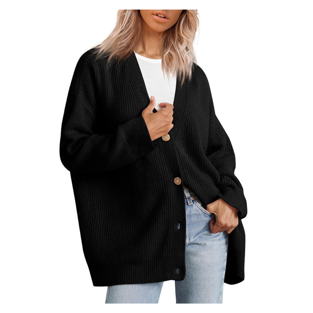 Damen Strickjacke | Langarm & Mit Knopfverschluss