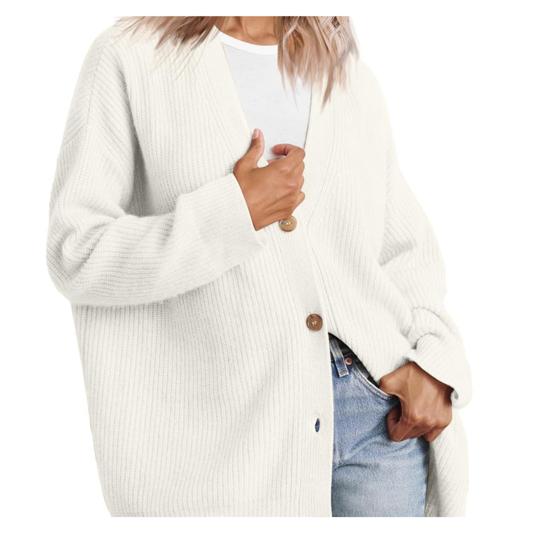 Damen Strickjacke | Langarm & Mit Knopfverschluss