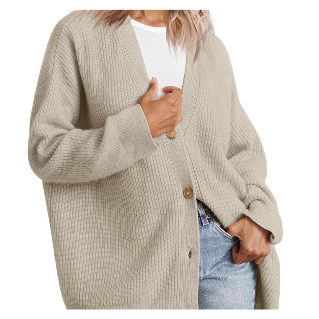 Damen Strickjacke | Langarm & Mit Knopfverschluss