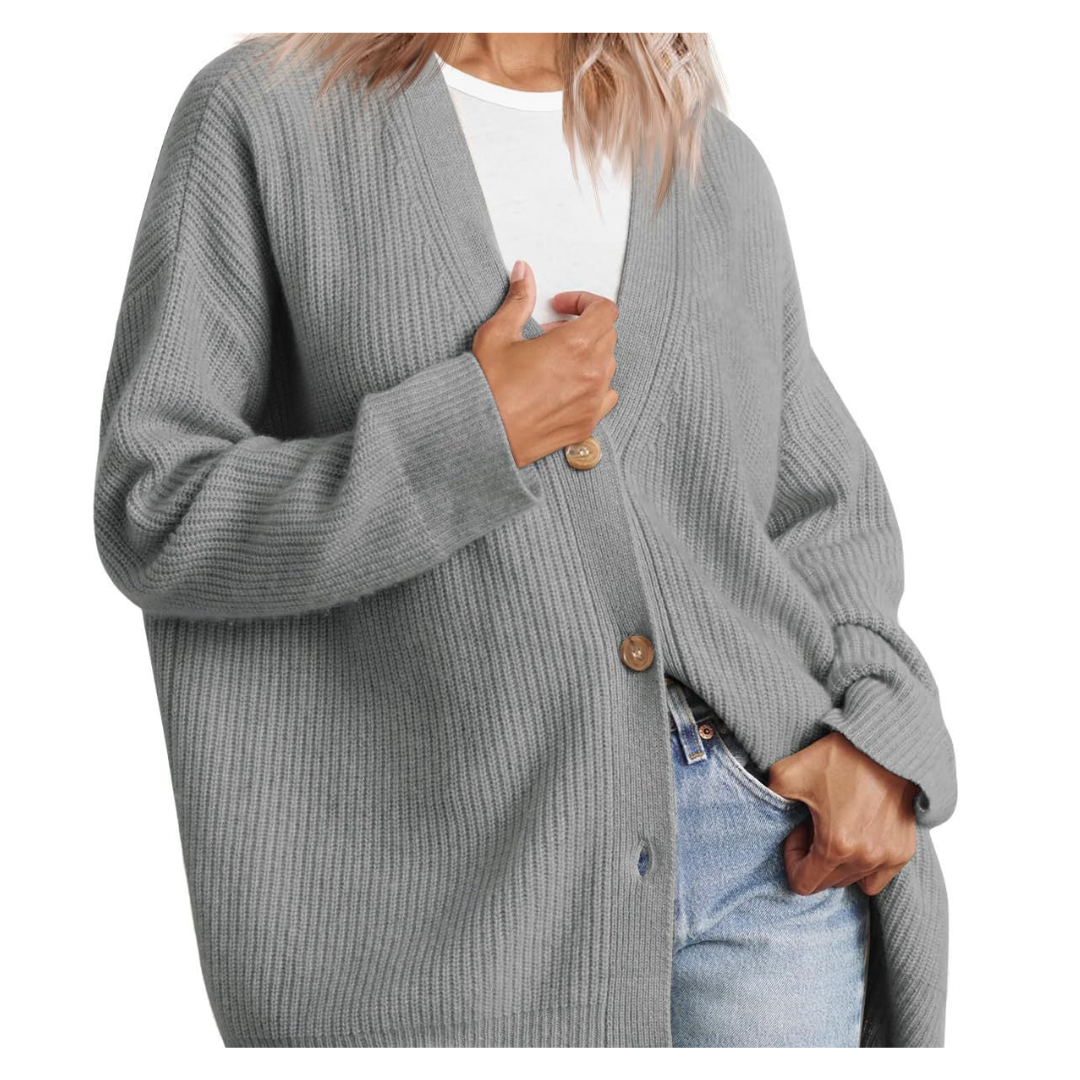 Damen Strickjacke | Langarm & Mit Knopfverschluss