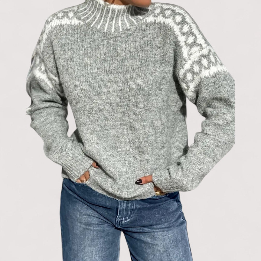 Damen Strickpullover mit hohem Kragen – Warm, weich und stilvoll für kalte Tage