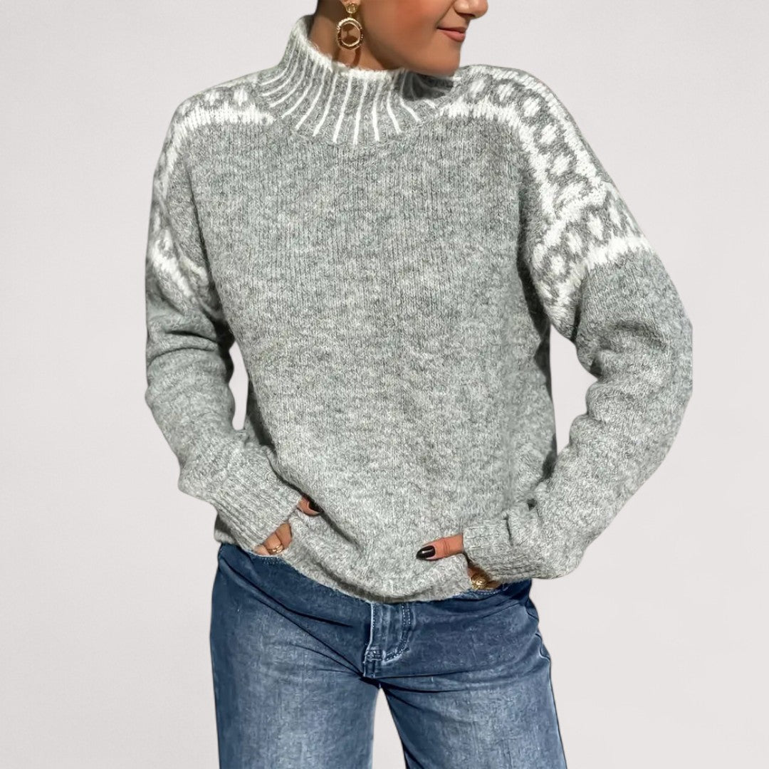 Damen Strickpullover mit hohem Kragen – Warm, weich und stilvoll für kalte Tage