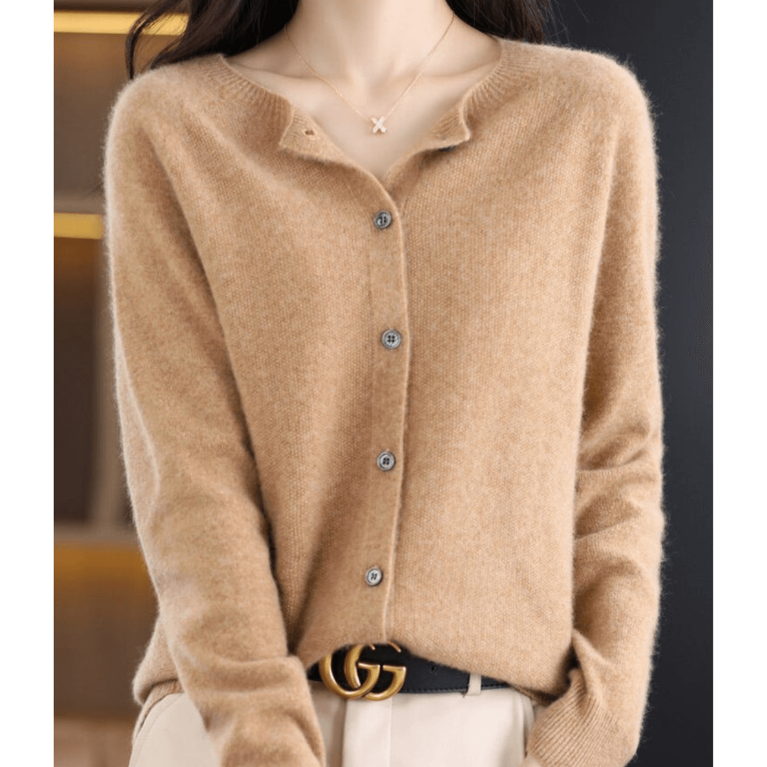 Damen Warme Knopf Daunen Strickjacke Langarm