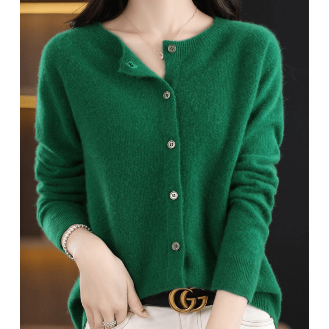 Damen Warme Knopf Daunen Strickjacke Langarm