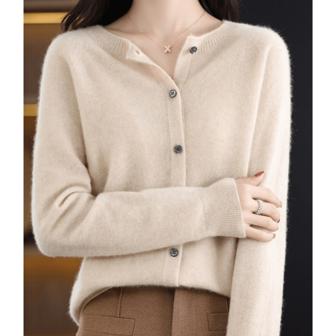 Damen Warme Knopf Daunen Strickjacke Langarm