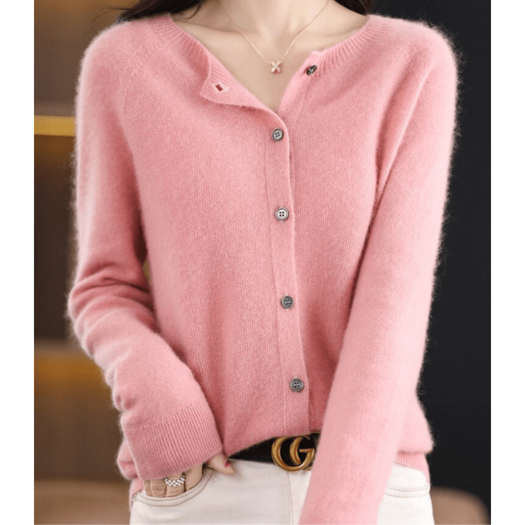 Damen Warme Knopf Daunen Strickjacke Langarm