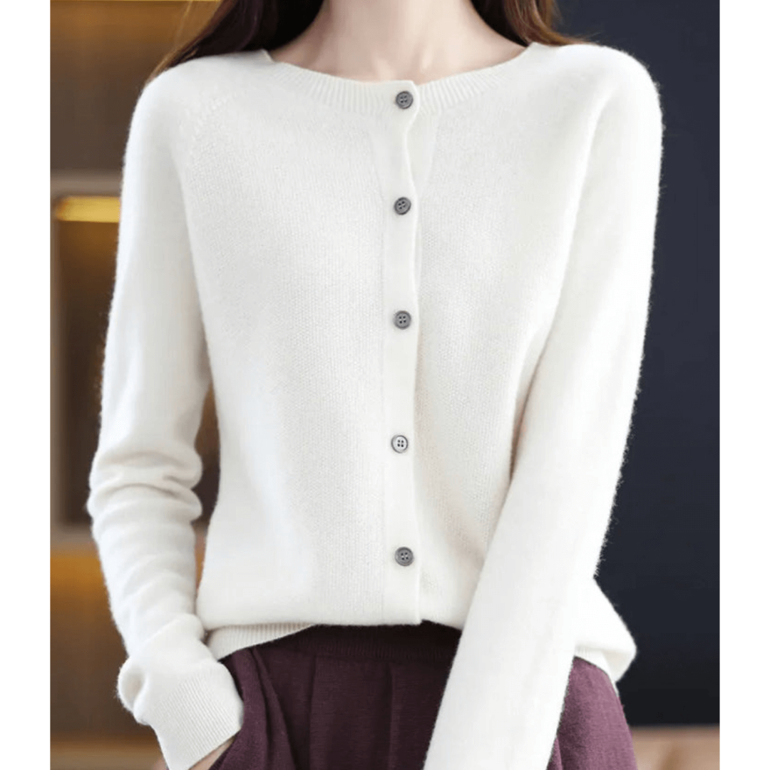 Damen Warme Knopf Daunen Strickjacke Langarm