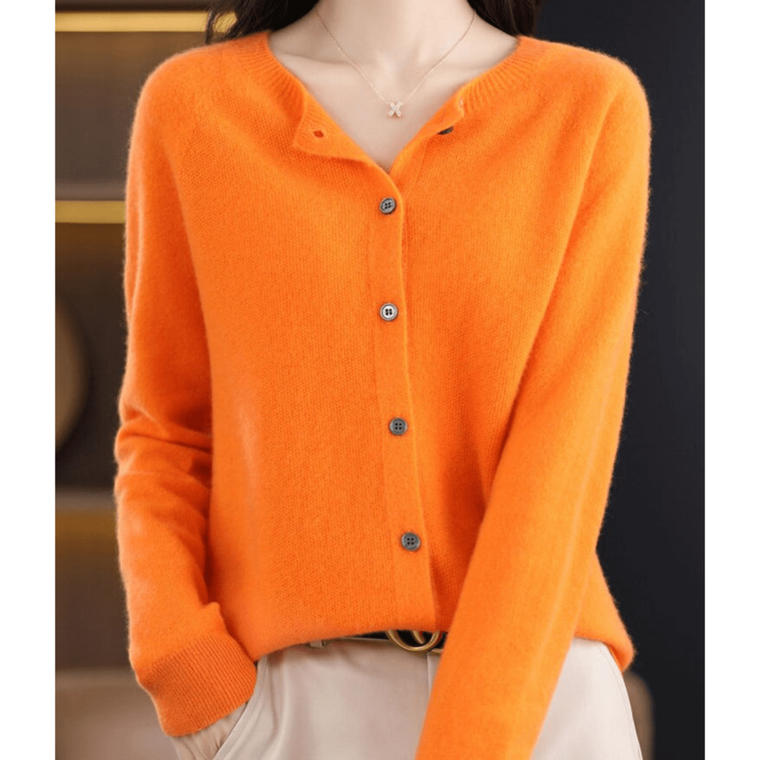 Damen Warme Knopf Daunen Strickjacke Langarm