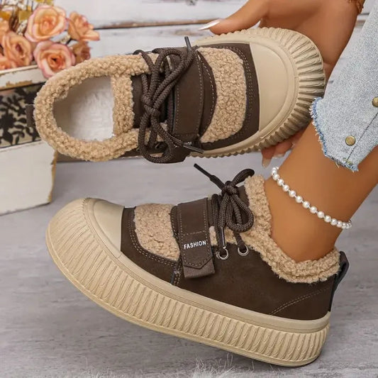 Damen Warme Sneaker | Fleecefutter & Rutschfeste Sohle | Winter