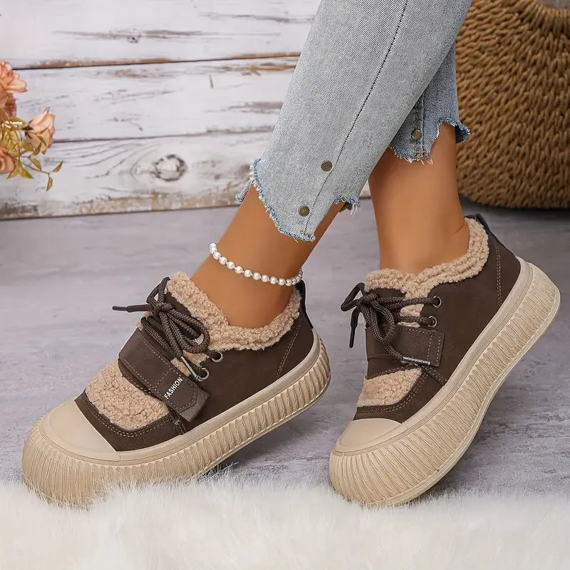 Damen Warme Sneaker | Fleecefutter & Rutschfeste Sohle | Winter