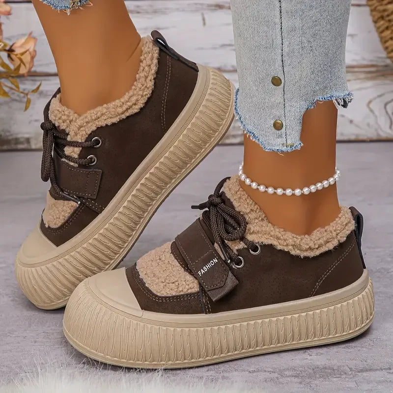 Damen Warme Sneaker | Fleecefutter & Rutschfeste Sohle | Winter