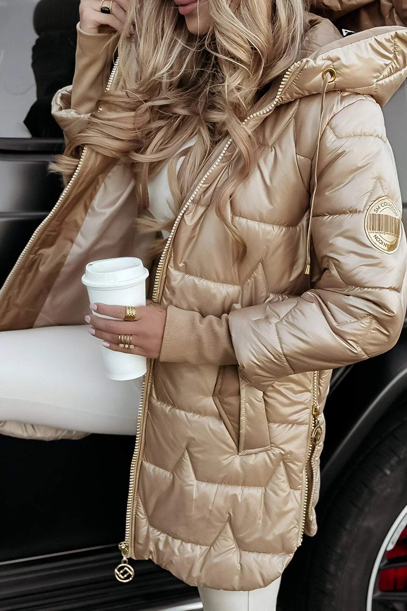 Damen Winterjacke | Gewattet mit Kapuze