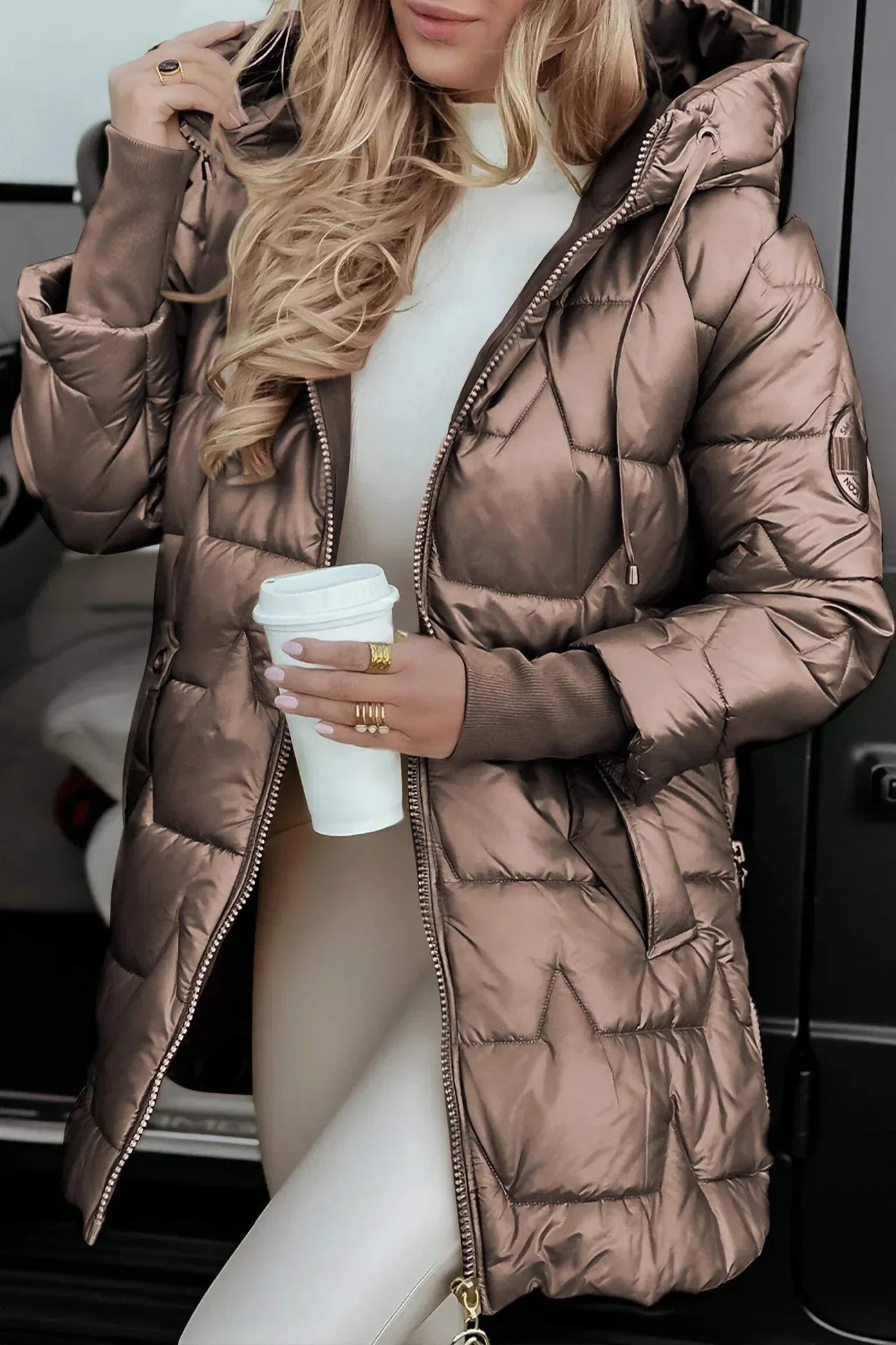 Damen Winterjacke | Gewattet mit Kapuze