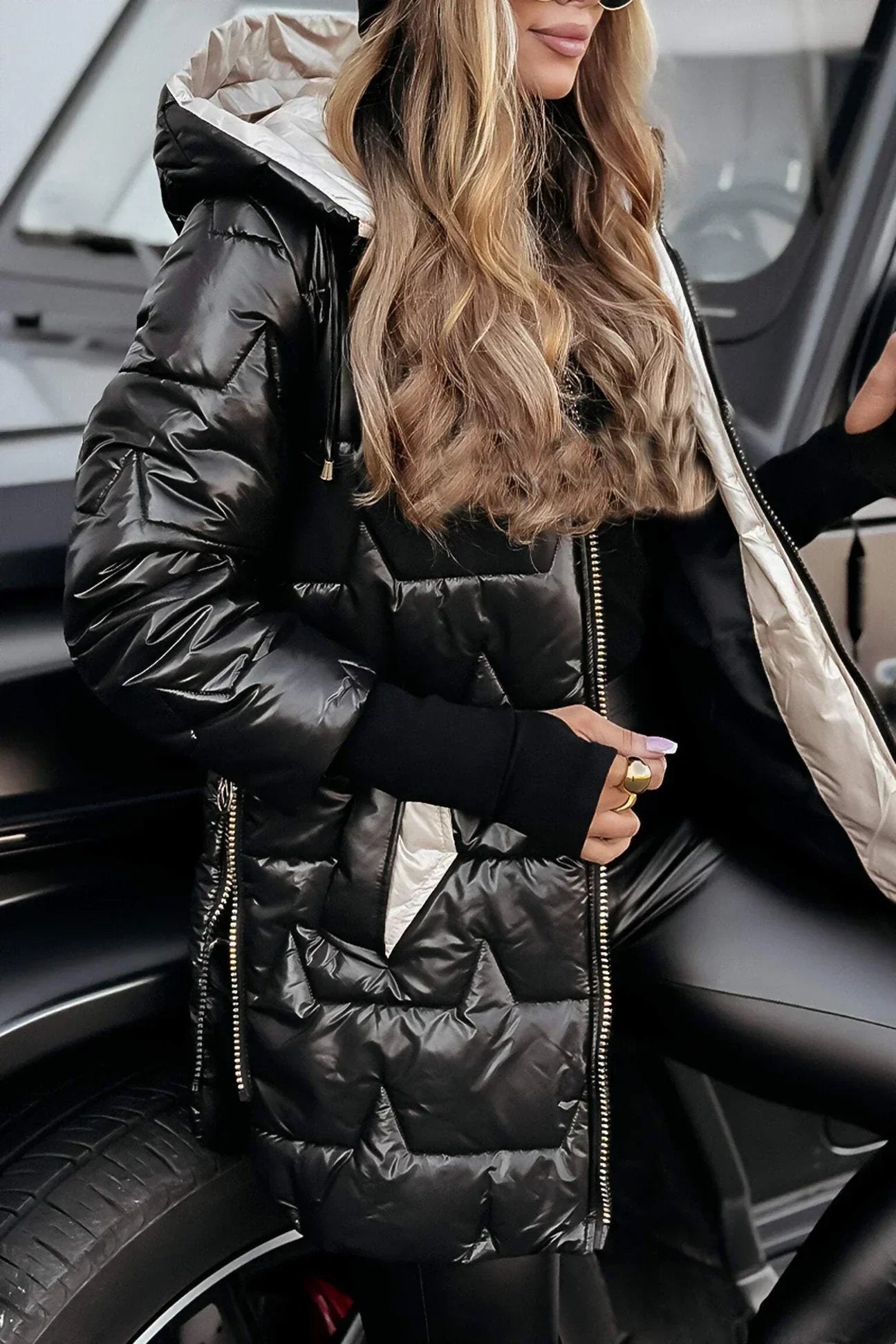 Damen Winterjacke | Gewattet mit Kapuze
