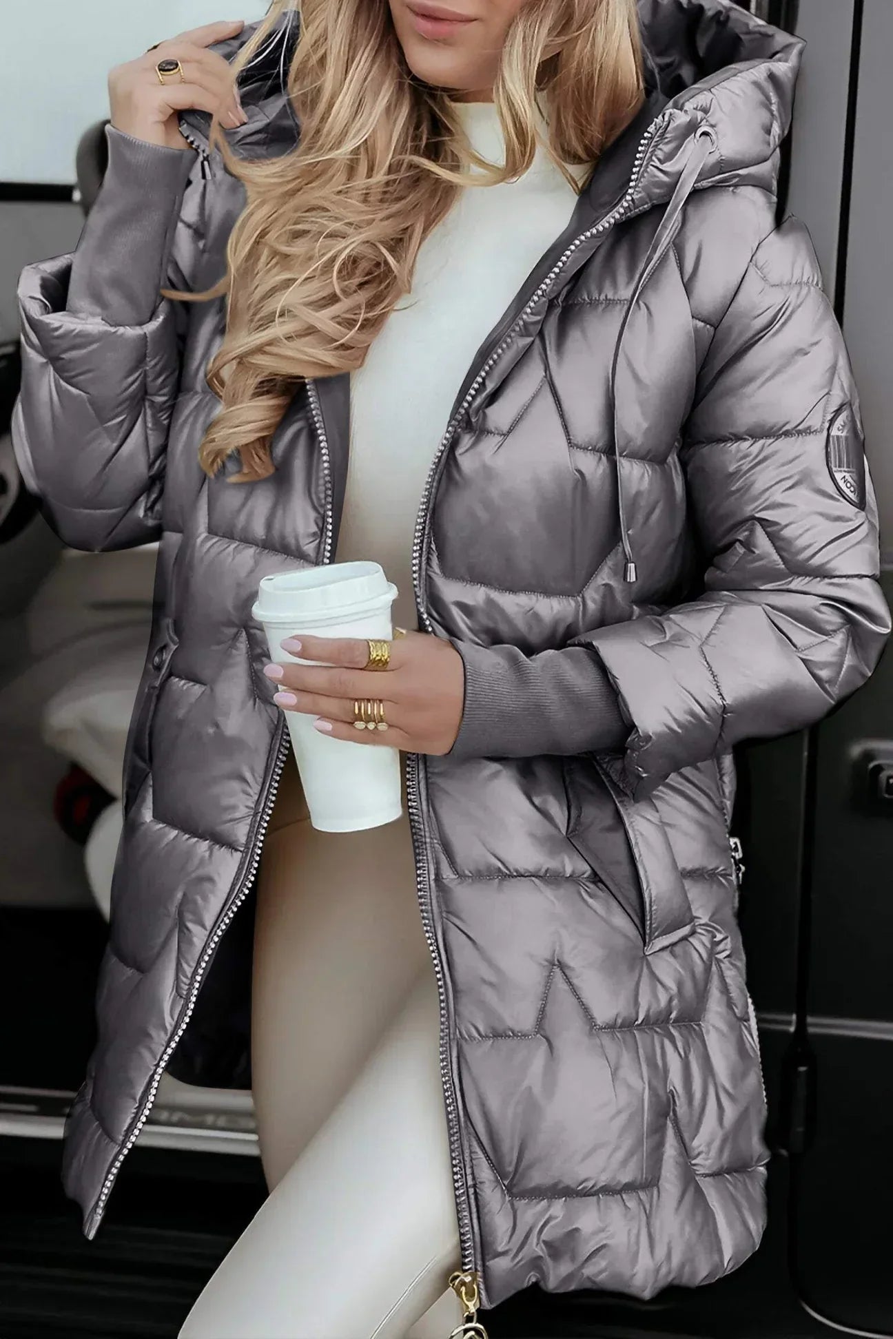 Damen Winterjacke | Gewattet mit Kapuze