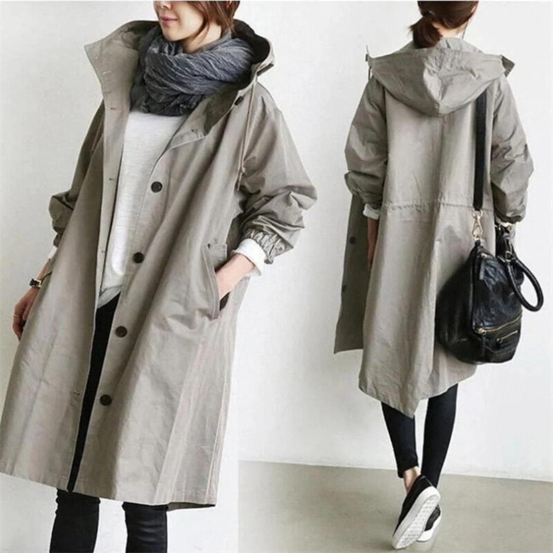 Damen langer Trenchmantel für Alltag und Reisen