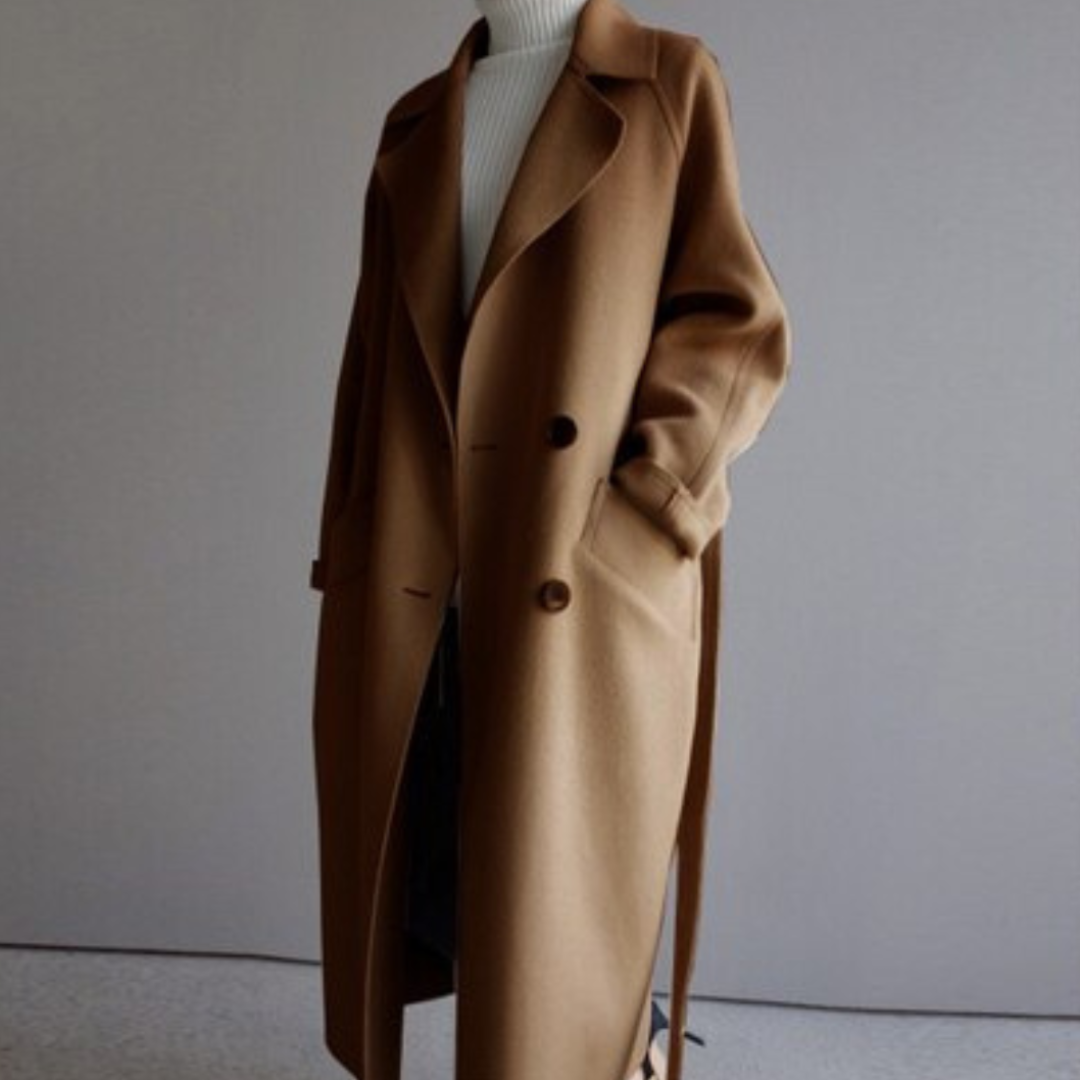 Damen langer Trenchmantel mit Langarm für den Winter