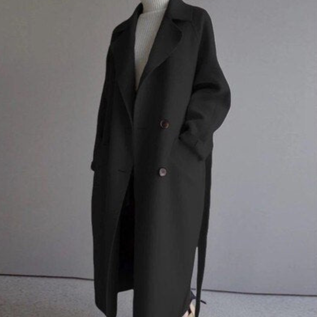 Damen langer Trenchmantel mit Langarm für den Winter